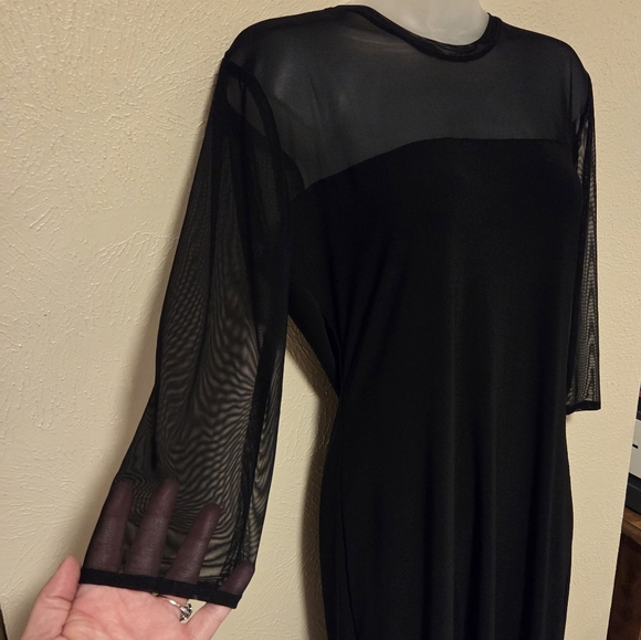 KamaliKulture Dress NORMA KAMALI Sheer Black Minimalist Long Sleeves Large Party - Picture 8 of 8